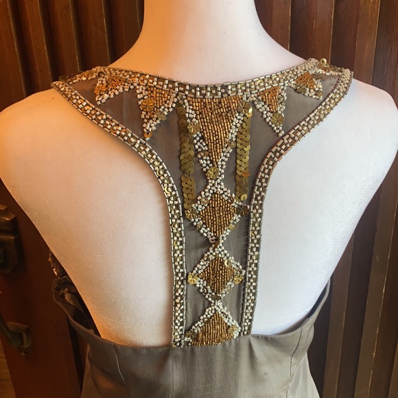 Aidan Mattox Silk Racerback Beaded Mini Dress - Picture 4 of 4